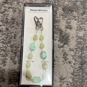 Green Beaded Phone Wristlet